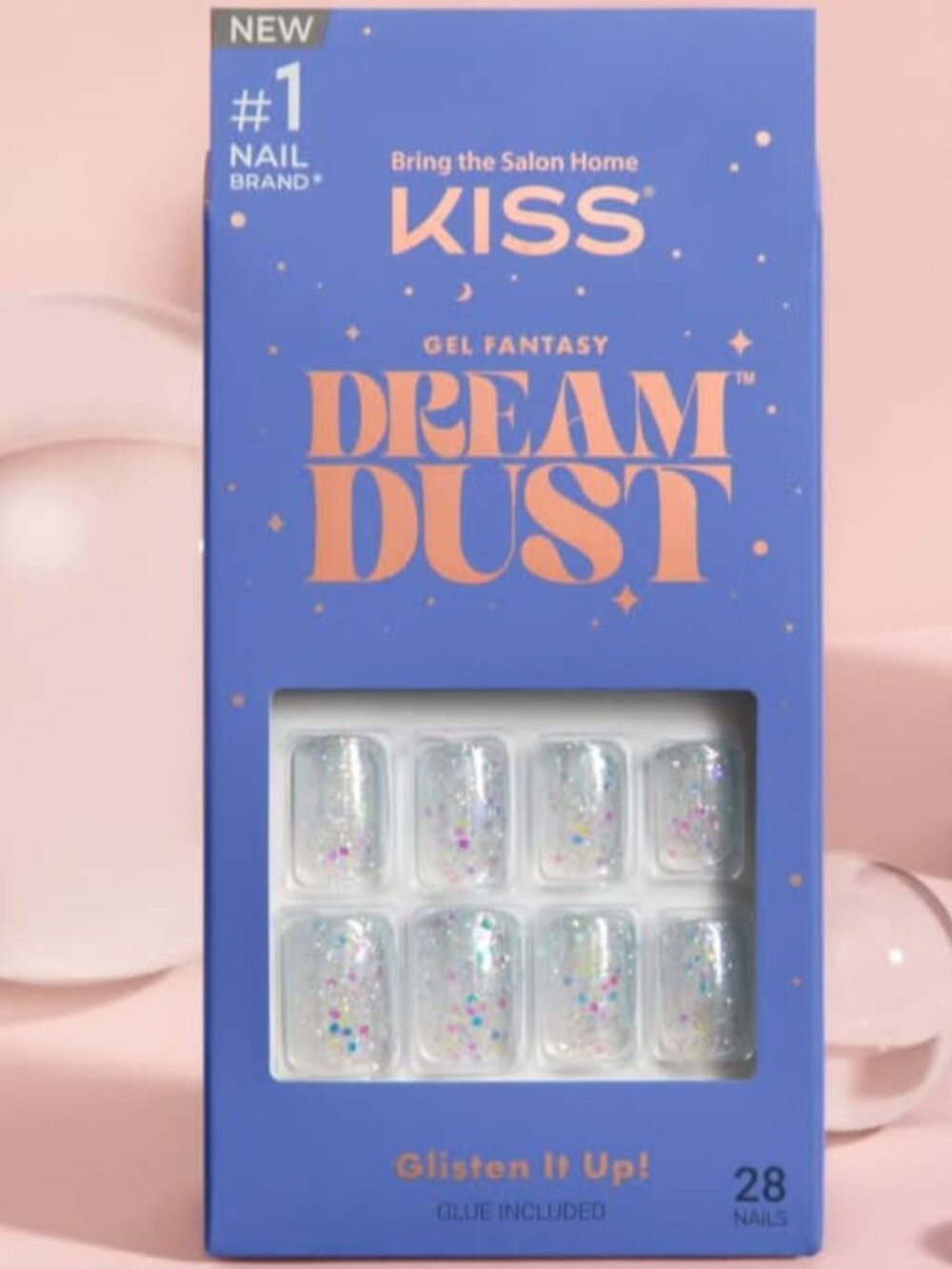 Kiss Gel Fantasy Dreamdust Nails Short length - Champagnes